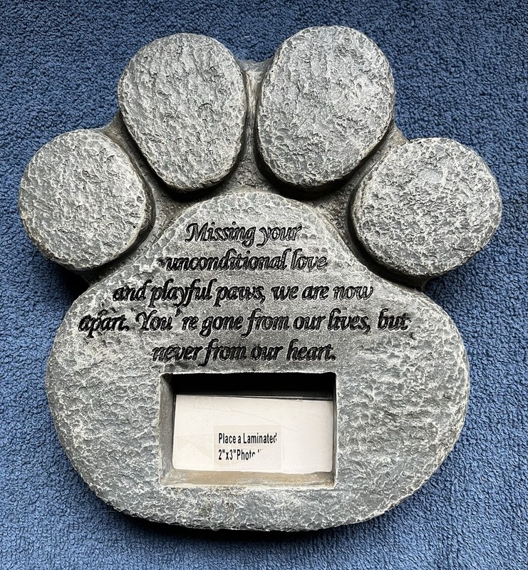 Pet Memorial Stone Marker Faux Stone, Picture Frame