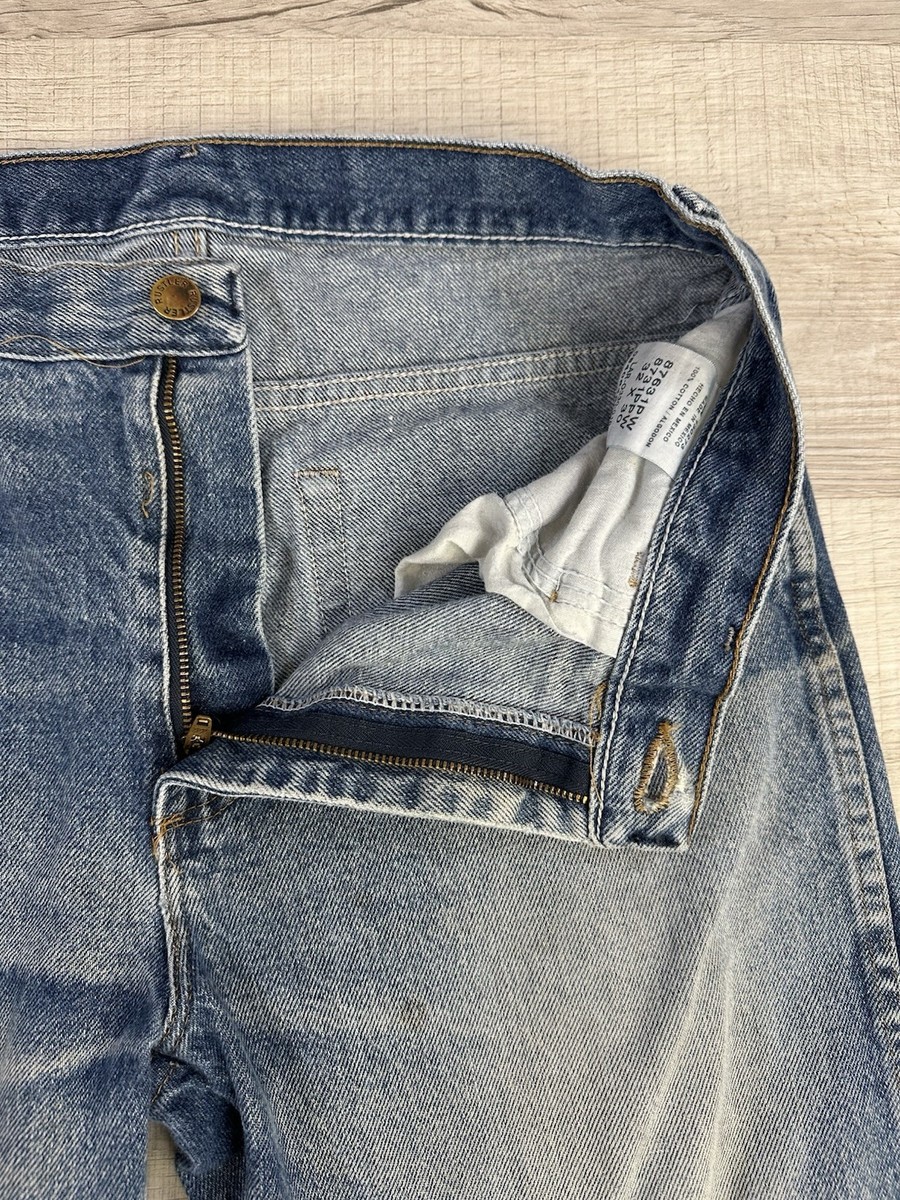 にゃあ Rustler Distressed Faded Jeans Blue Straight Denim Grunge 32X30