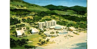 Arawak Hotel Jamaica 1960s Lithograph Ocho Rios Resort Postcard Int'l Style