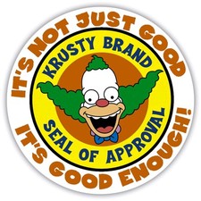 Krusty Brand Seal of Approval Vinyl Sticker W...