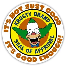 Krusty Brand Seal of Approval Vinyl Sticker Waterproof