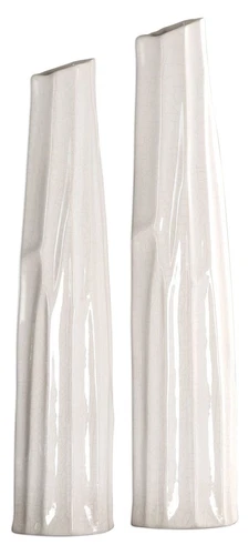 Uttermost Kenley Crackled White Vases S/2 - Picture 1 of 1