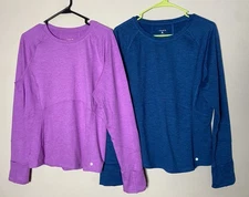 Lot of 2 Womens XL LAYER 8 L/S Activewear slightly insulated Top - Used Once