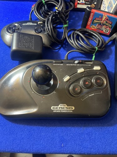 SEGA GENESIS WITH 11X GAMES SONIC ARCADE POWER STICK TESTED **SEE DESCRIPTION** - Picture 2 of 22