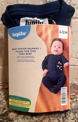 Baby Footed Pajamas Lupilu Sleepwear 6-12 mos  Navy Blue 