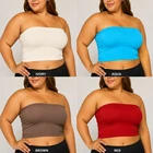 Womens Plus Soft Bandeau Bra Seamless Strapless Tube Top One Size Fits