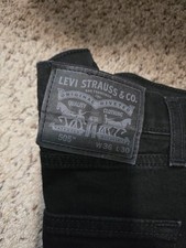 Levis 505 Mens Jeans 36x30 Black Straight Leg Regular Fit Red Tab Denim NWOT