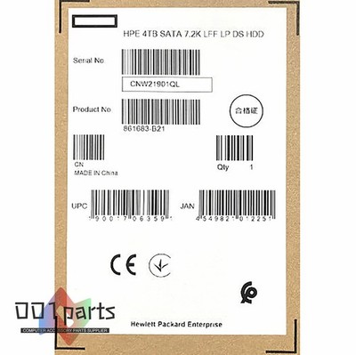 New HPE SC Midline HDD Hard Drive 861683-B21 862133-001 4TB 7.2K SATA 6G 3.5''