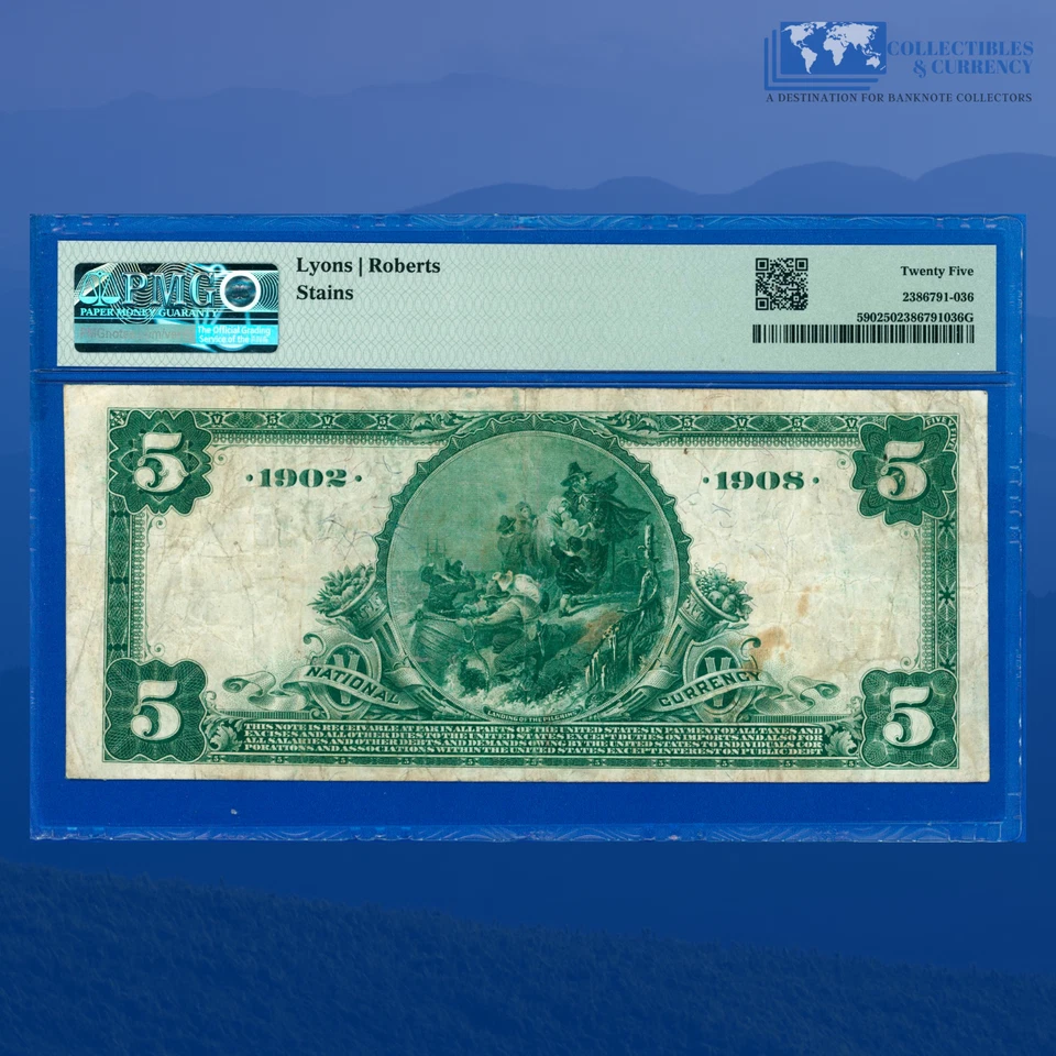1902 DB $5 The Mechanics American NB of St.Louis, MO, Charter #7715, PMG VF 25 - Image 2 of 3