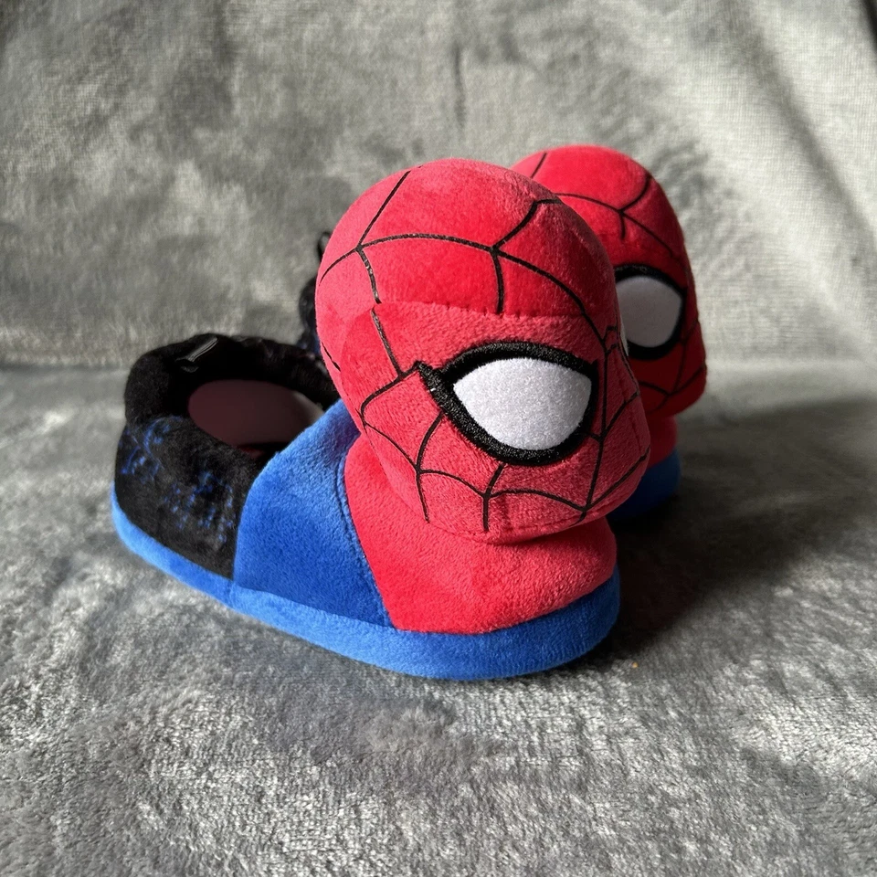 Zapatillas Marvel Spiderman Niños Talla Pequeña 5/6 Rojo Azul Felpa Zapatos Sin Cordones NUEVO Foto 3 de 4