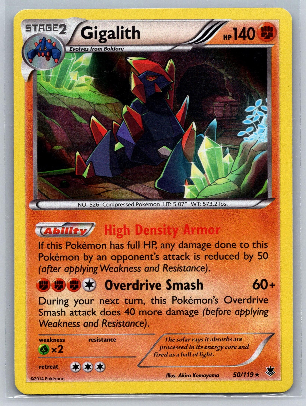Gigalith 50/119 Holo Rare Pokemon XY: Phantom Forces LP/EX