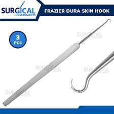 3 Pcs Frazier Dura Skin Hook Surgical, Vet, Instruments 5.00" German Grade