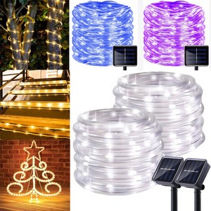 50-200-LED-Solar-Powered-Rope-Tube-Fairy-String-Lights-Outdoor-Garden-Xmas-Lamp