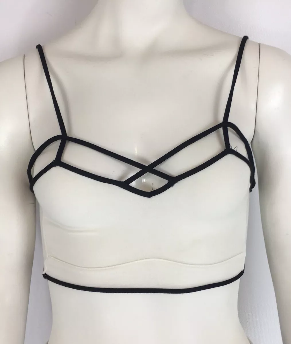 Brandy Melville Lauren Bralette Bra Strappy White Black Juniors