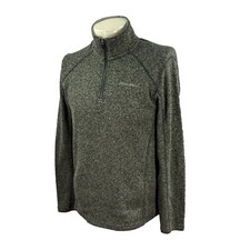 Eddie Bauer Men's 1/4 Zip Pullover 100 Polyester Fleece Gray Shirt Medium