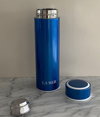 LA MER Tea Water Thermos / Bottle with Tea Infuser Gift Box - 16 oz, blue NEW