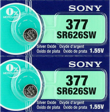 2 X SONY 377, SR626SW, AG4, 280-39, SR66, 1.55V Watch Battery Exp. 2028