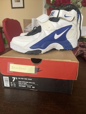 Men Vintage Nike Air Pro Turf Stove 7.5 White Royal Blue White/-Dark Royal Blue