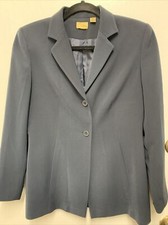 Womens Caslon Dark Gray Lined Two-Button Blazer Pockets Style P30350 Size 4P