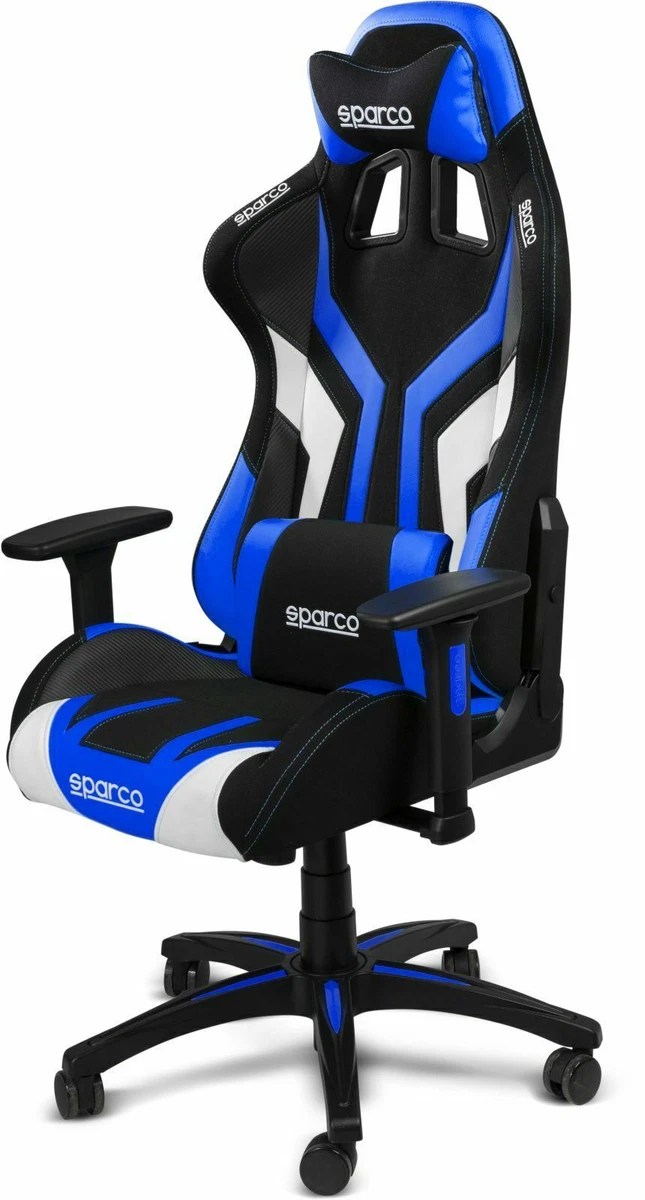 Sparco Torino Gaming Seat Office Chair Adjustable Ergonomic VEP Sky Black Blue