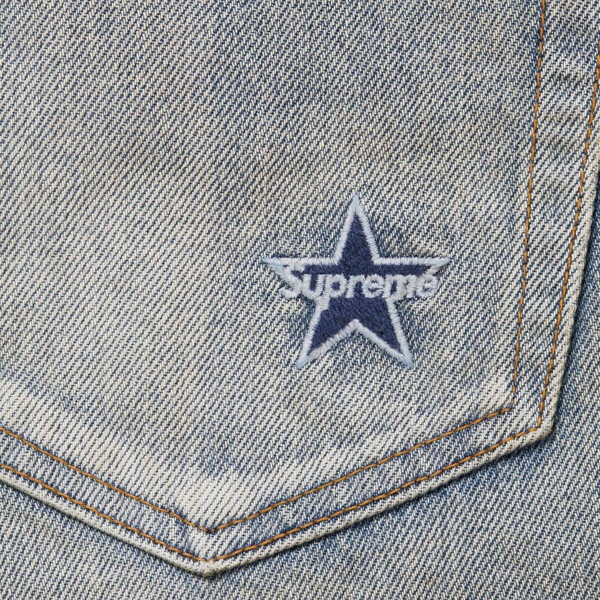 Supreme DISTRESSED LOOSE FIT SELVEDGE JEAN Size 34 in Washed Supreme DISTRESSED LOOSE FIT SELVEDGE JEAN Size 34 in Washed