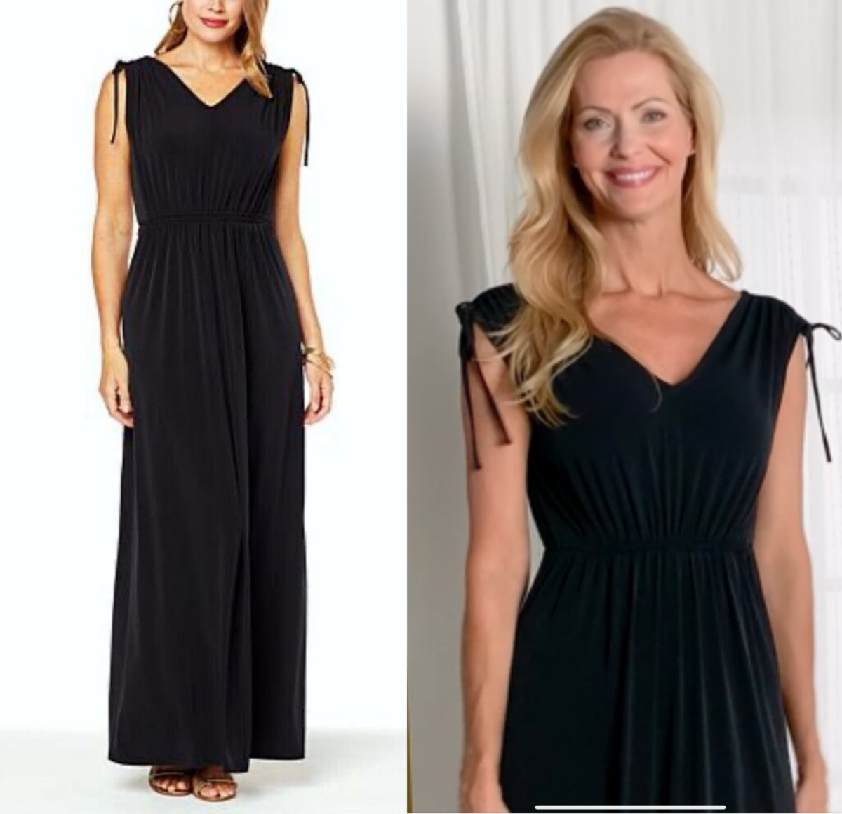 iman global chic maxi dress NEW IMAN Global Chic SZ XL Cinched Shoulder V-Neck Maxi Dress BLACK SZ XL
