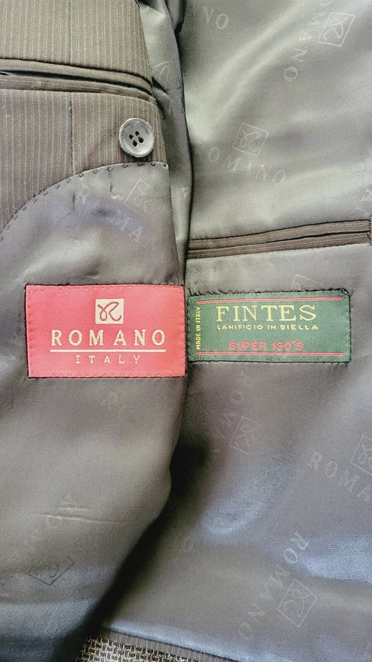 Romano Italy Fintes Lanificio In Biella Super 130's Mens Blazer Sports Coat 40R - Image 2 of 4