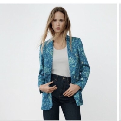 Zara Floral Paisley Print Blazer MSRP $70