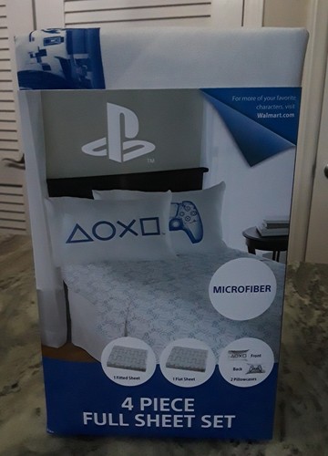 🔥PlayStation Kinder 4-teiliges komplettes Bettlaken-Set Mikrofaser Sony Brandneu 🔥
