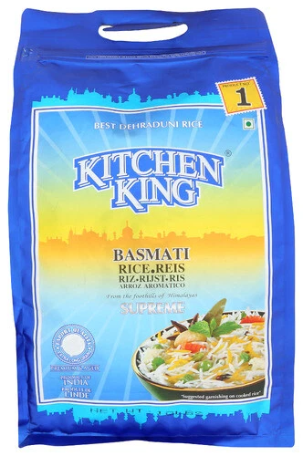 Arroz Kitchen King Basmati blanco 10 lb, aroma auténtico, sin OGM, grano largo Foto 4 de 4