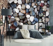 3D Gray Stones ZHUB16845 Wallpaper Wall Mural Removable Self-adhesive Ann