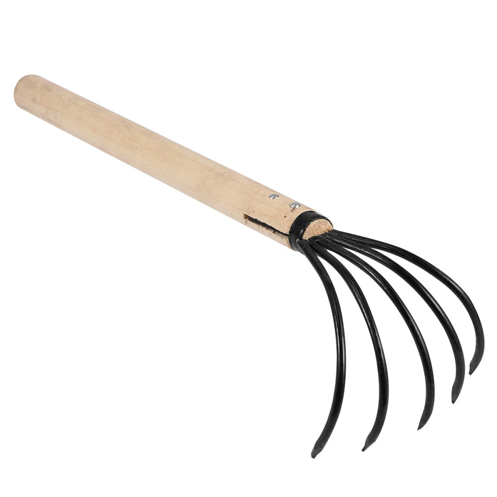 1PC garden hand cultivator Spring Tine Rake 5 Claw Rake Welded