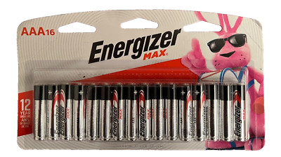 ENERGIZER MAX AAA 16-PACK #1 LONGEST LASTING BATTERIES EXP 12/2036