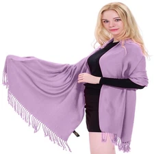 Lilac Solid Color Design Shawl Scarf Wrap Stole Throw Pashmina CJ Apparel *NEW*