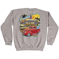 2016 Cruisin official classic car show gray crew sweatshirt Ocean City MD