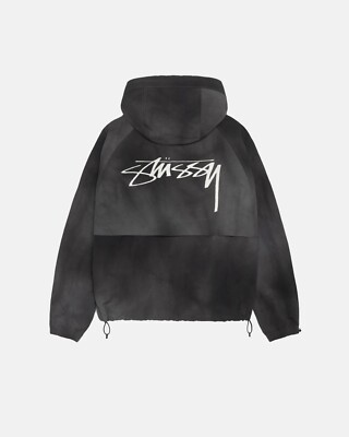 Stussy WAVE DYE BEACH SHELL Windbreaker Jacket - Black size XXL | eBay