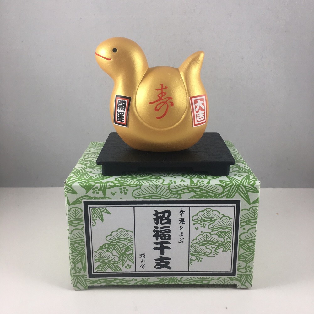 ETO 2025 Zodiac Japanese Gold Lucky SNAKE Ornament Figure Stand Rich Long Life