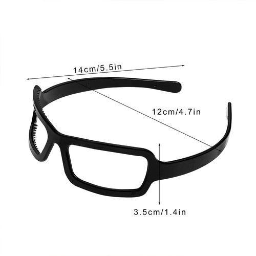 Sunglasses Frame Shape Hair Hoop Plastic Hairband with Non-Slip Teeth Vintage - Picture 2 of 18