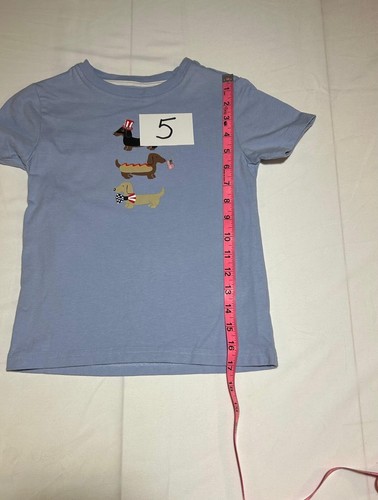Janie and Jack Boys Light Blue American Dog Patriotic Cotton T-shirt - Picture 7 of 16
