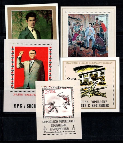Albania 1977-78 Mi. Bl. 62-66 SS 100% MNH dance, art, celebrities