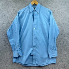 Arrow Shirt 15 1/2 Mens Oxford Dress Blue Button Front Long Sleeve Classic Fit
