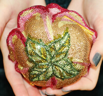 JUDITH LEIBER SWAROVSKI CRYSTAL EXQUISITE RARE PINK ROSE BAG