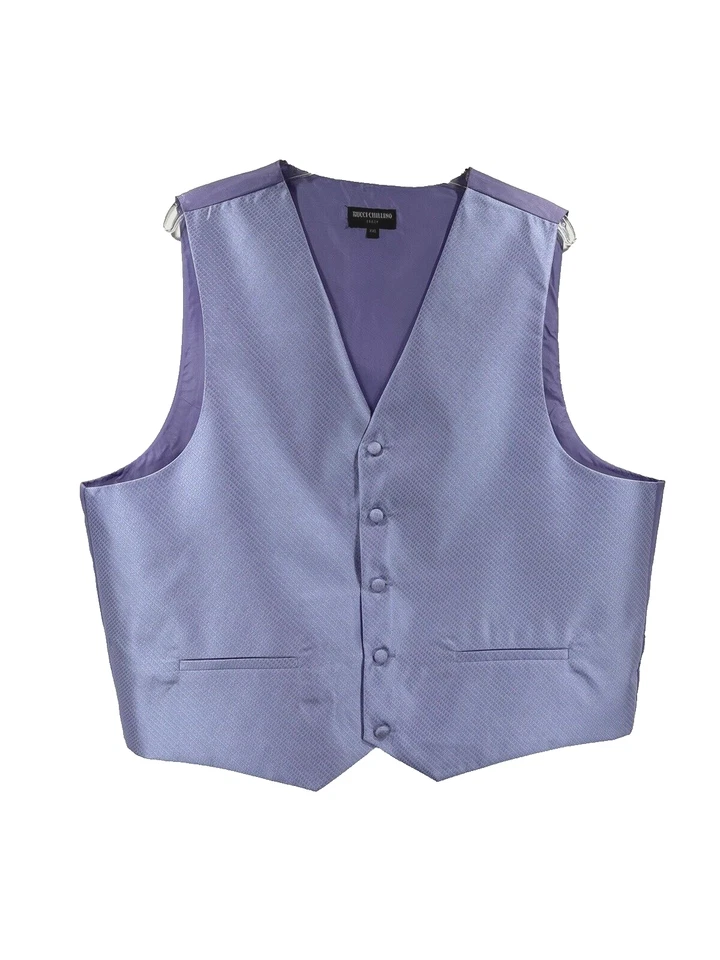 Rucci Chillino Men's Lavender Vest with Pink Diagonal Stripes Polyester Size 2XL - Image 2 of 3