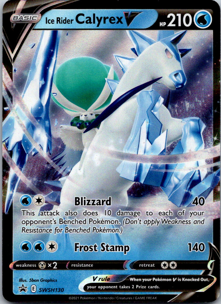 Ice Rider Calyrex V SWSH130 Black Star Promo Ultra Rare Holo Pokemon TCG Card NM