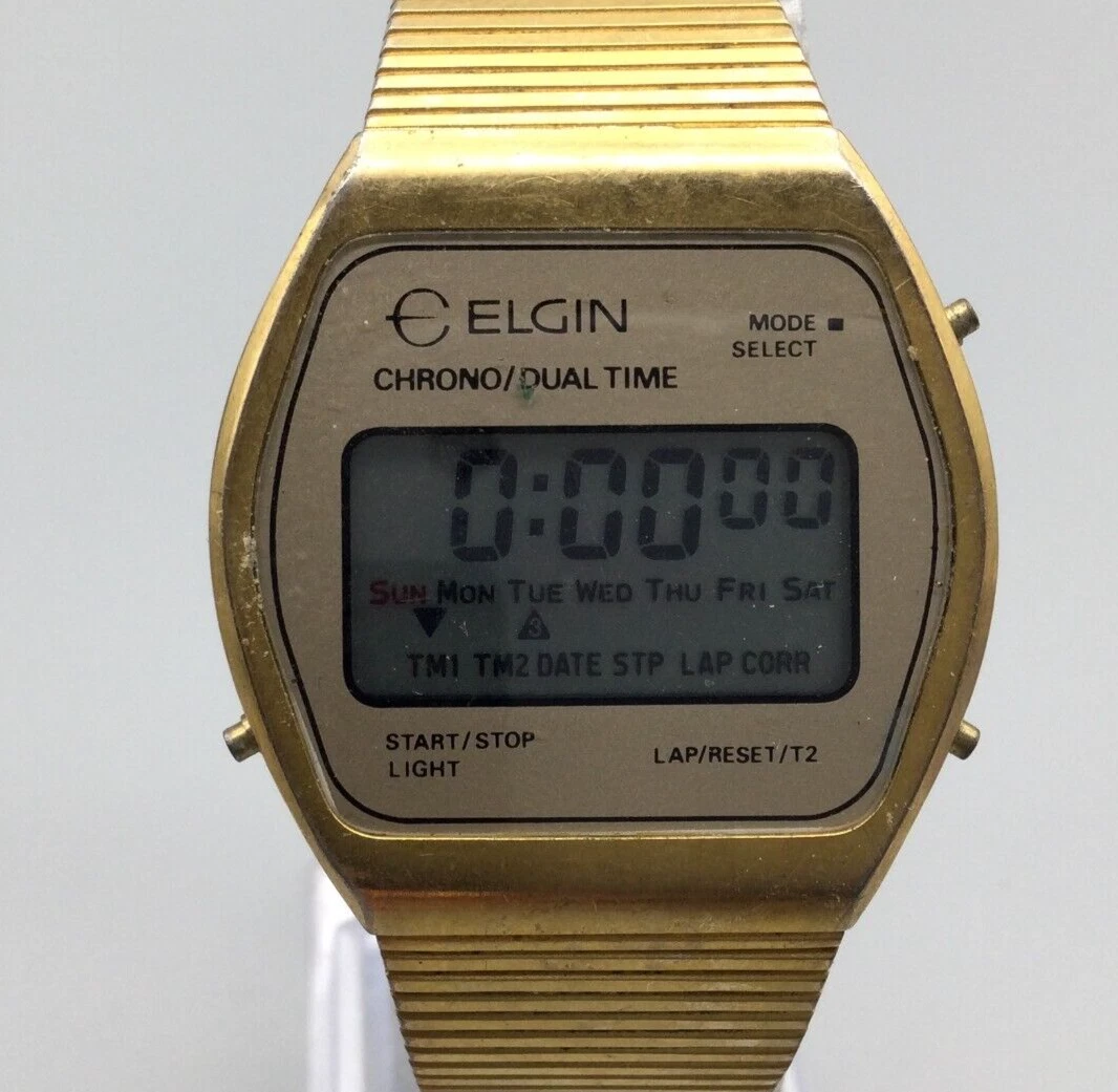 Mens gold digital outlet watch