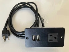Table Top Power Strip with One AC Outlet and Two USB Ports