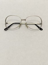 VTG Silver  Black St. Moritz 5020 Metal Art Deco Eye Glass Frames 52-16-135