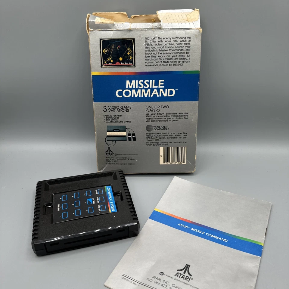 1986 Missile Command Atari 5200 Video Game Cartridge Manual Box Not Tested - Image 2 of 4