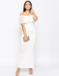white bardot maxi dress