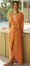 NWT Anthropologie size XS cut out cover up maxi dress ties in back